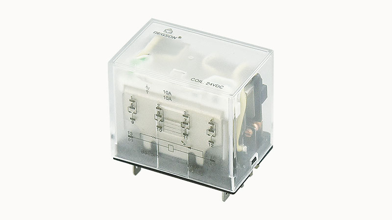 Реле без колодки DRPL-4C-LD-D12 - Реле, 4 группы переключающих контактов, 10A, 12DC, материал контактов: AgNi,AgSnO, светодиод + диод