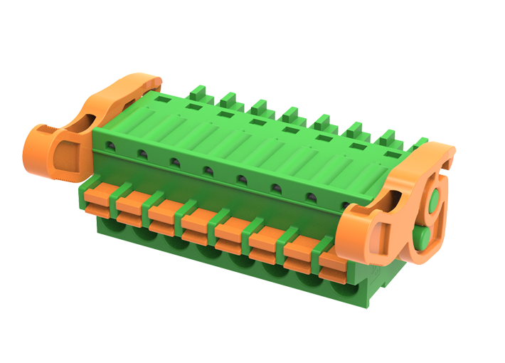 Розеточный разъем на кабель MC-RJ3.81H11P-I-0001 - Розеточный разъем, прямой, на кабель, шаг: 3.81 мм, 11 полюсов, фиксация провода Push-In исполнение: с поворотной защелкой, 160V, 8A, цвет: зеленый