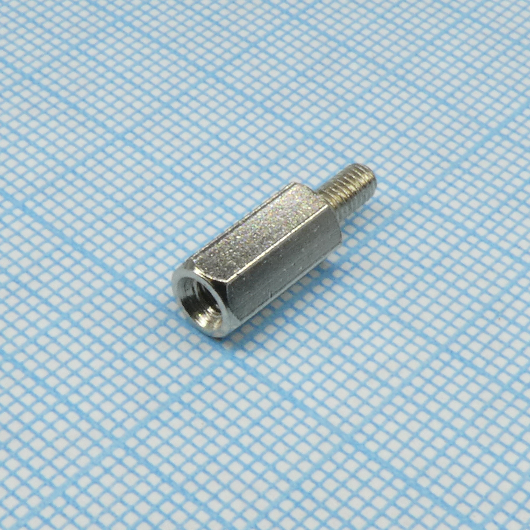 H-L1100-1700-5-03-1N1W - Стойка латунная никелированная для печатной платы, шестигранная, М3, 11мм, отверстие-винт