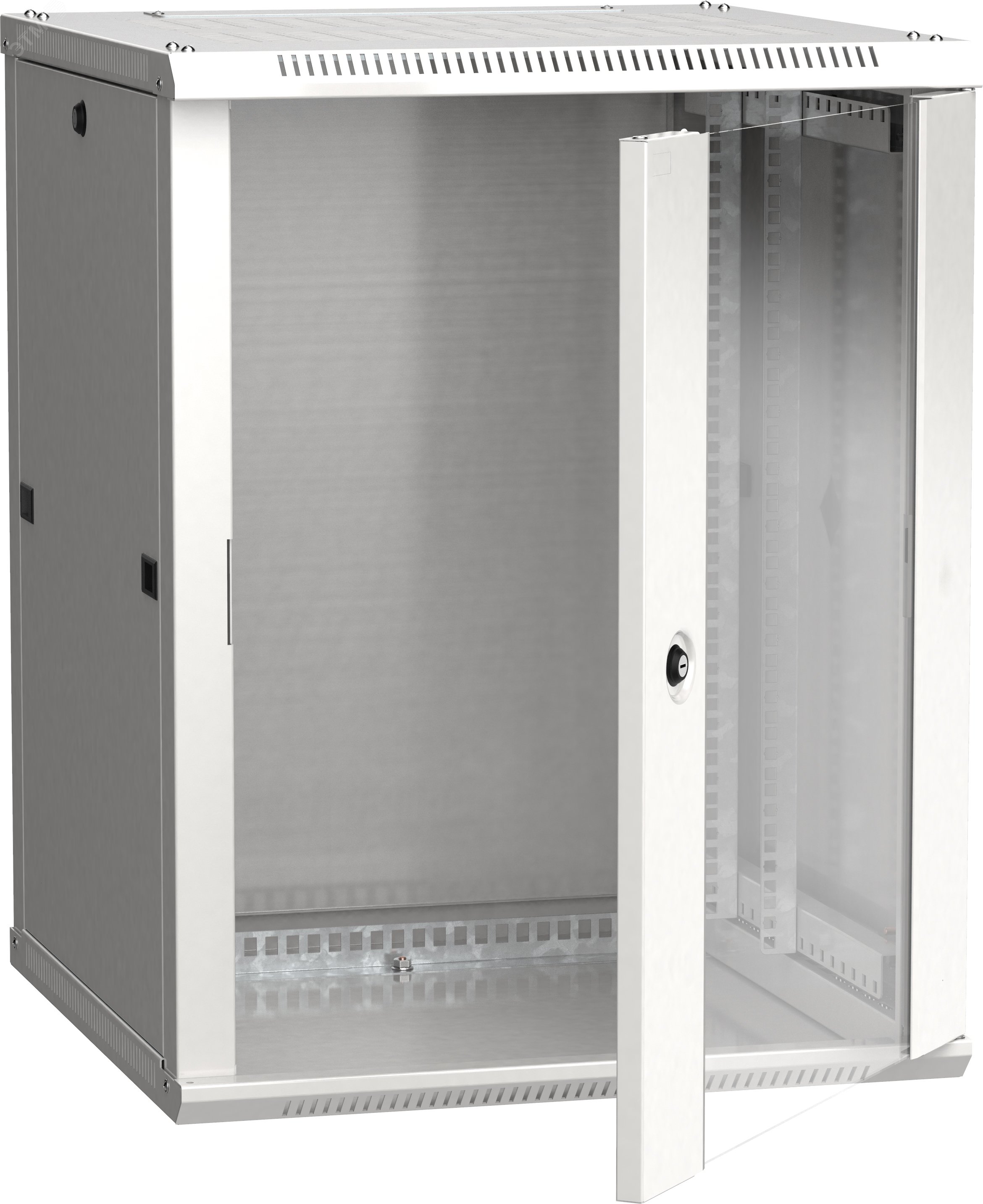 Шкаф настенный 19" LINEA W 15U 600x600мм стеклянная дверь RAL7035 LWR3-15U66-GF