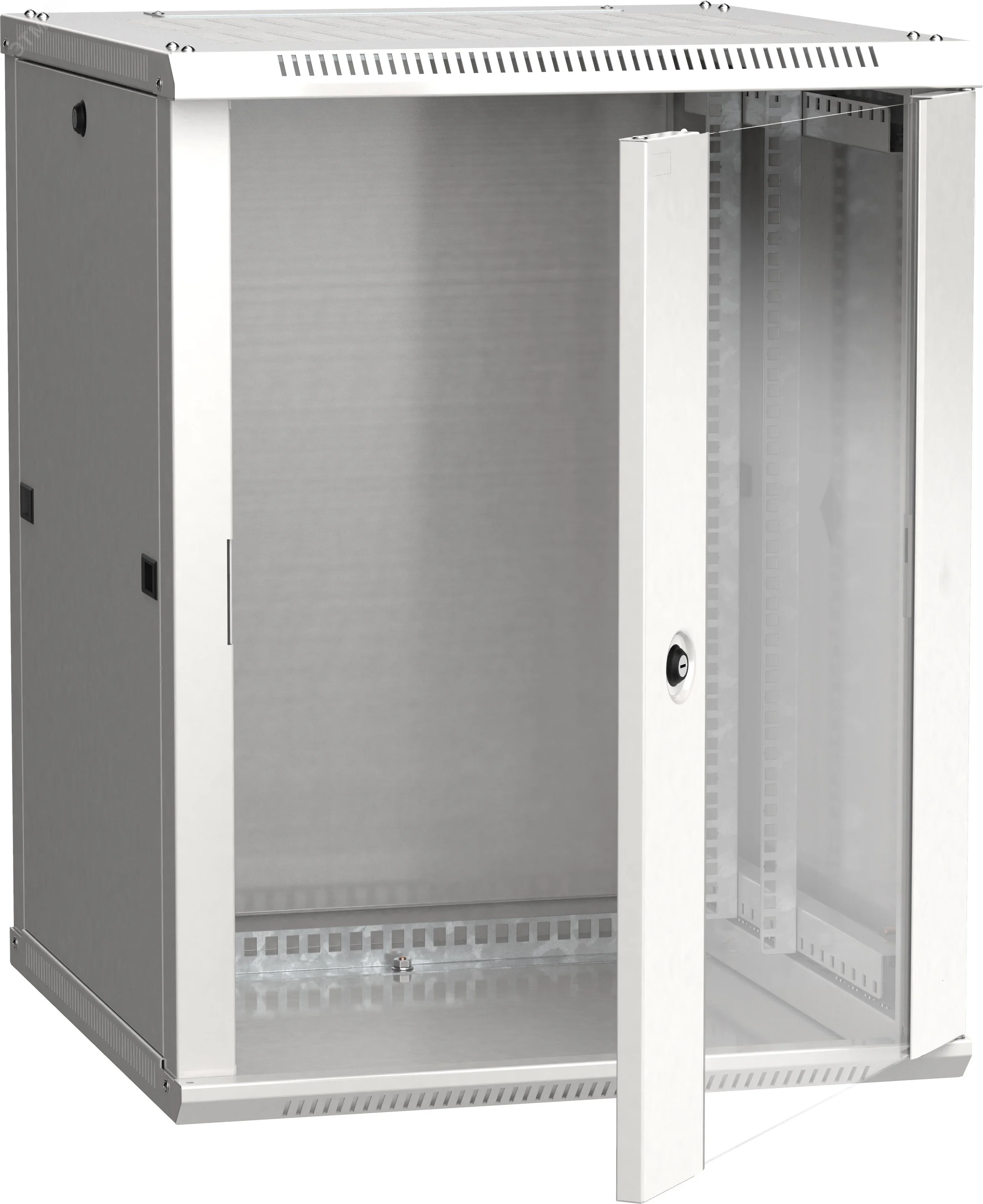 Шкаф настенный 19" LINEA W 12U 600x600мм стеклянная дверь RAL7035 LWR3-12U66-GF