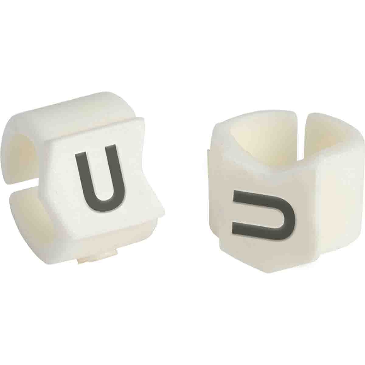 brd133430 - SCN-23-U клипсы белые, 50шт/упак, для провода 5,9-8,5мм диаметра, легенда U