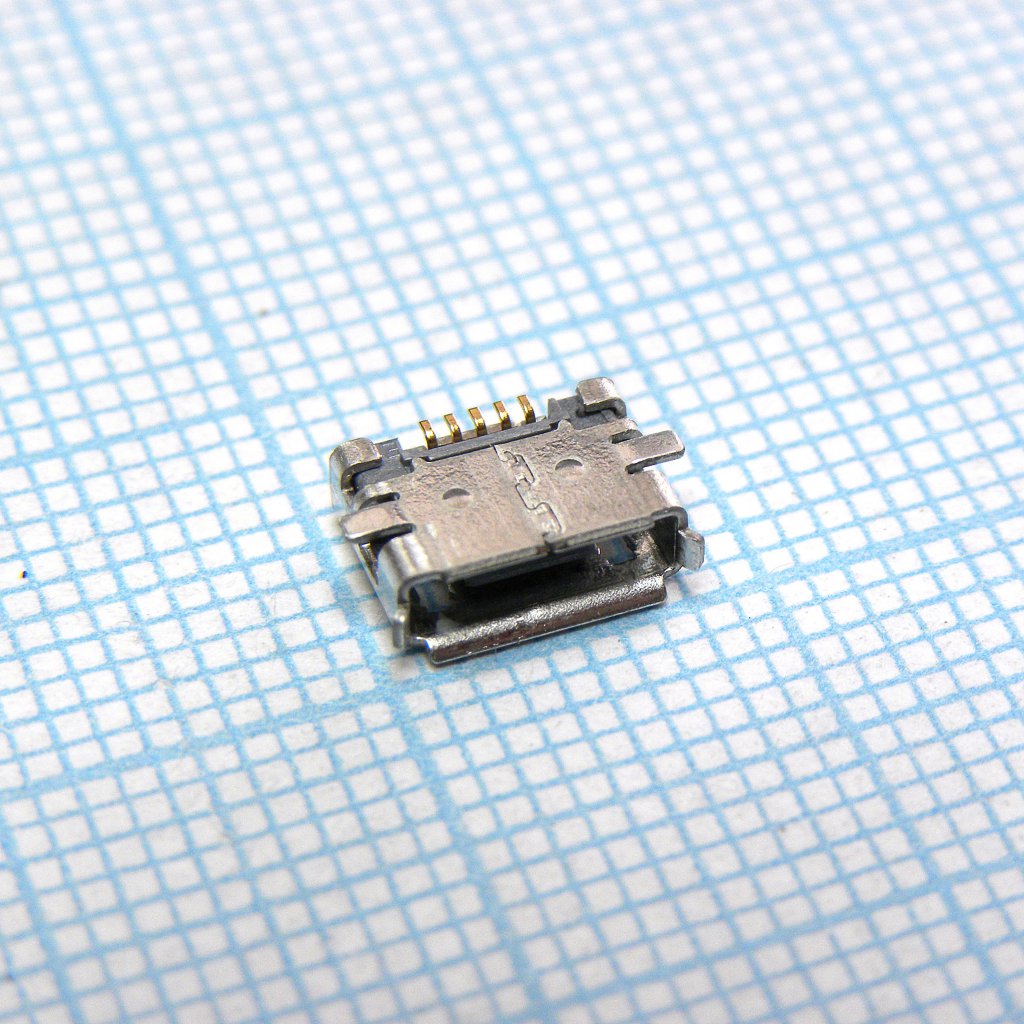 1981584-1 - Разъем Micro USB тип AB, USB 2.0, Розетка, 5 вывод(-ов), Поверхностный Монтаж (SMD), Прямой Угол