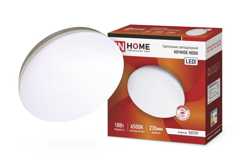Светильник светодиодный DECO Ночное небо 18Вт 6500К 1170лм 230В 230х55мм 4690612033495