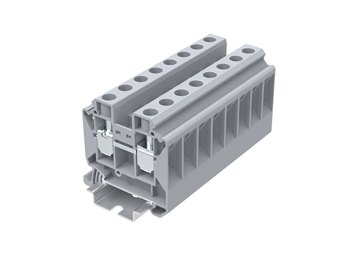 Проходная клемма TU16-2-GY - Проходная клемма, тип фиксации провода: винтовой, номинальное сечение: 16 мм кв., 76A, 1000V, ширина: 12,2 мм, цвет: серый, тип монтажа: DIN 35