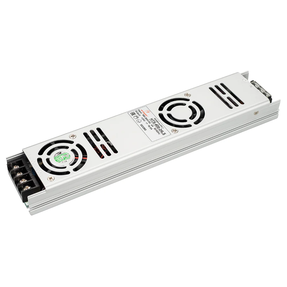 Блок питания HTS-400-24-LS (24V, 16.6A, 400W) 023260 - Источник напряжения с гальванической развязкой для светодиодных изделий. Входное напряжение 180-264 VAC. Выходные параметры: 24 В, 16.6 А, 400 Вт. Встроенный PFC >0.5. Негерметичный алюминиевый сетчат