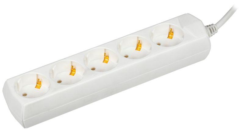 Удлинитель 5х1.5м с заземл. 10А IP20 У05 2P+PE 250В 3х1 WYP10-10-05-D15-Z-G