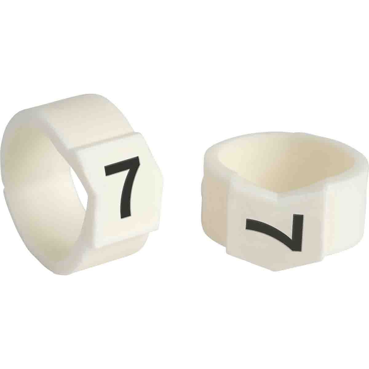 brd133707 - SCN-61-7 клипсы белые, 50шт/упак, для провода 15,1-19,0мм диаметра, легенда 7