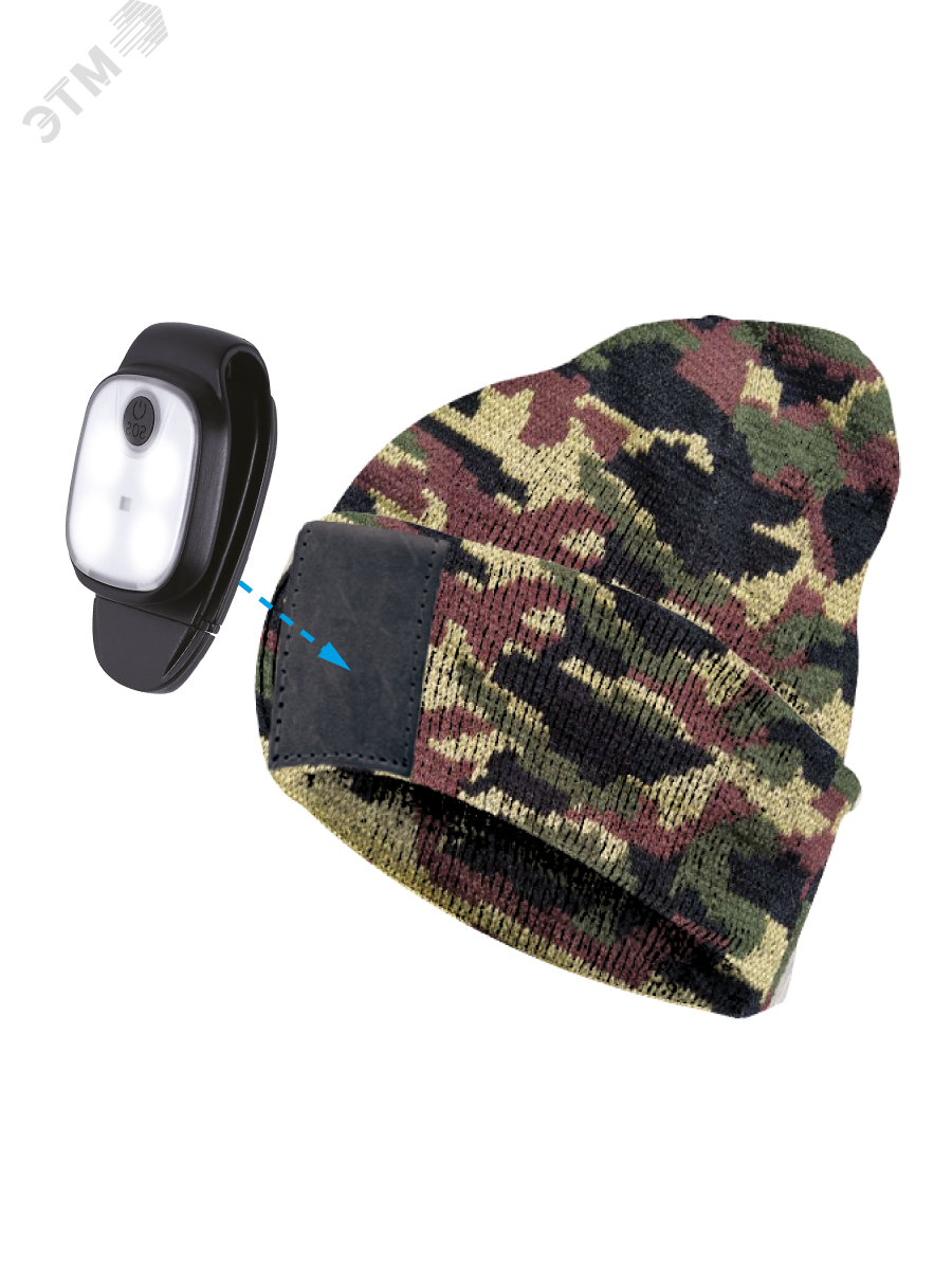 Шапка с фонарем камуфляж свет красн. бел. KOCHat2_d