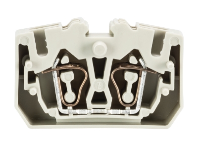 Клемма двойная WKF 2,5/MD - Сдвоенная проходная клемма, тип фиксации провода: пружинный, номинальное сечение: 2,5 мм кв., 24A, 800V, ширина: 10 мм, цвет: серый, тип монтажа: нет