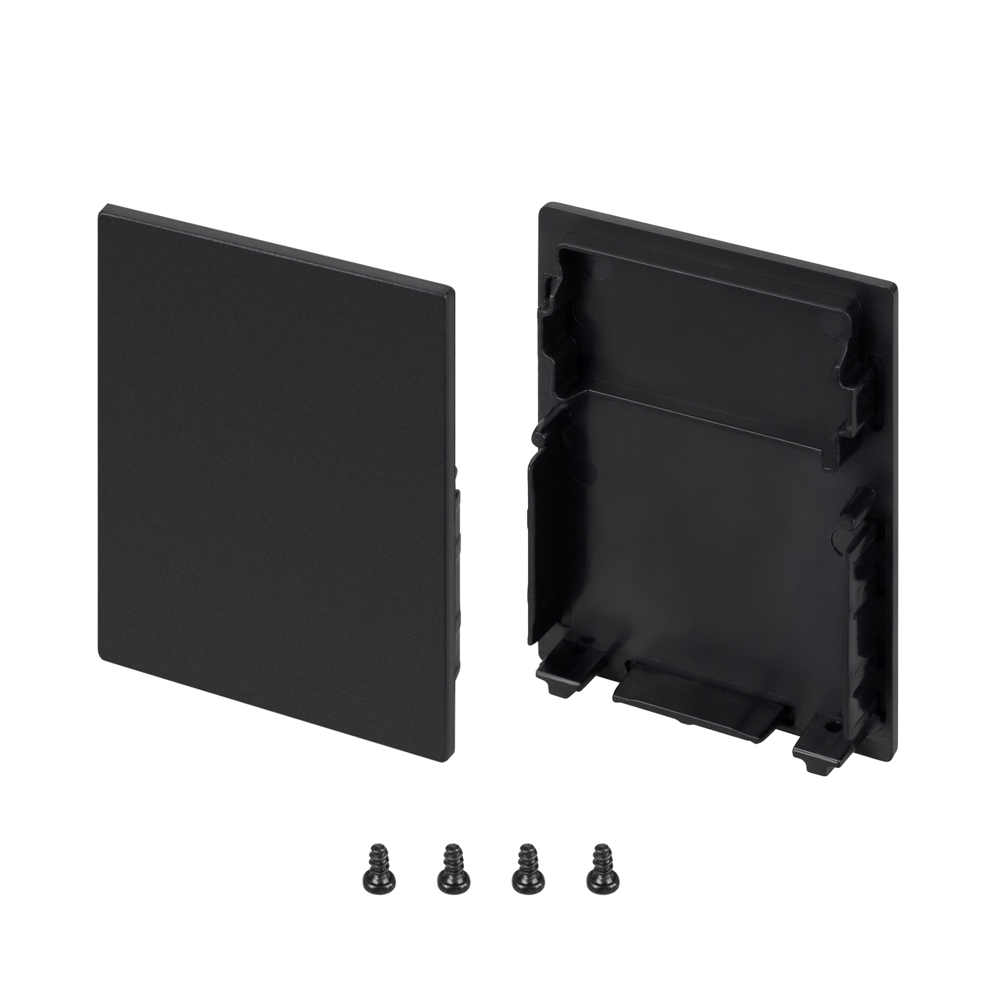 Заглушка SL-LINE-4050-3L-MIDDLE BLACK глухая 044676 - Пара черных заглушек для профиля SL-LINE-4050-3L-2000. В комплекте 2 глухие заглушки для среднего уровня установки экрана (положение middle). Цена за 1 комплект.