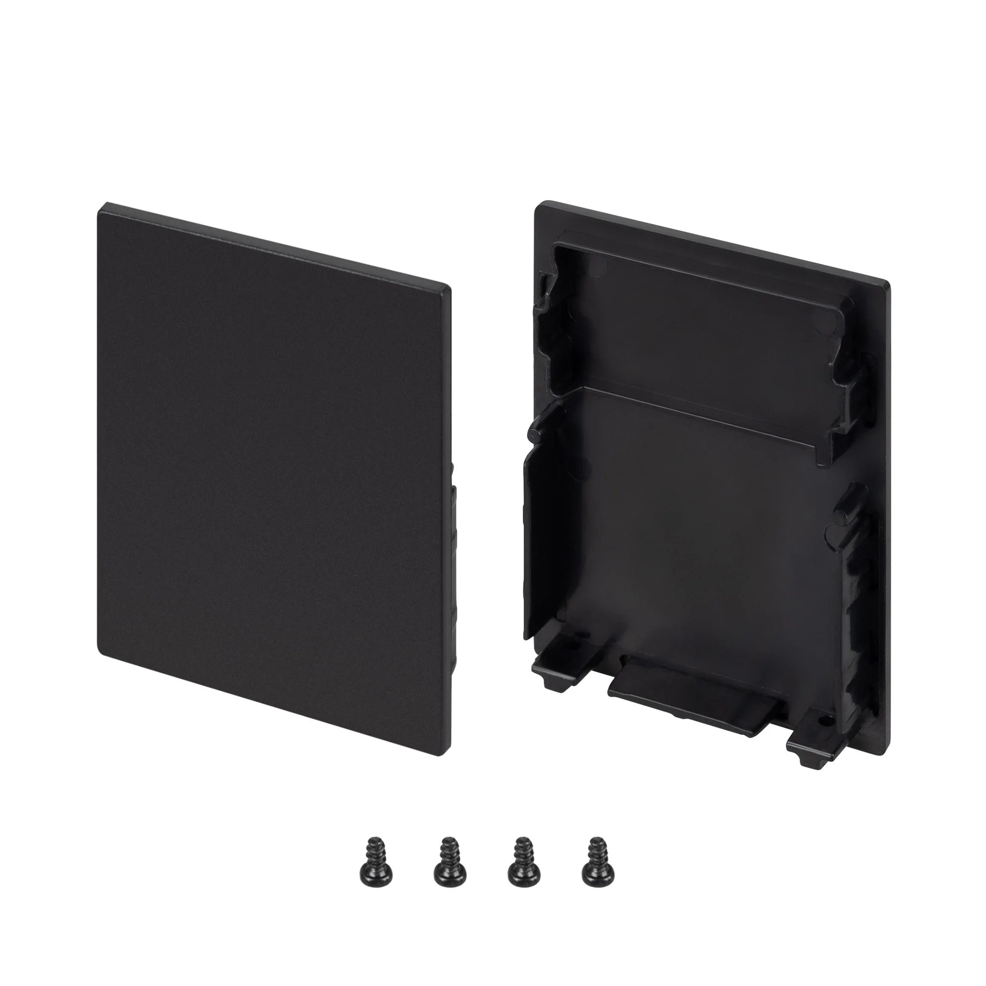 Заглушка SL-LINE-4050-3L-MIDDLE BLACK глухая 044676 - Пара черных заглушек для профиля SL-LINE-4050-3L-2000. В комплекте 2 глухие заглушки для среднего уровня установки экрана (положение middle). Цена за 1 комплект.
