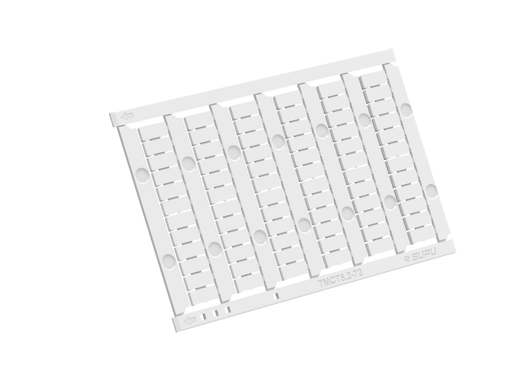 Маркировка  TMCT5.2-72 - Кассета с маркировочными шильдиками для клемм TU/TP/TC, сечением 2,5 мм кв., 72 шильдиков, чистая, цвет белый