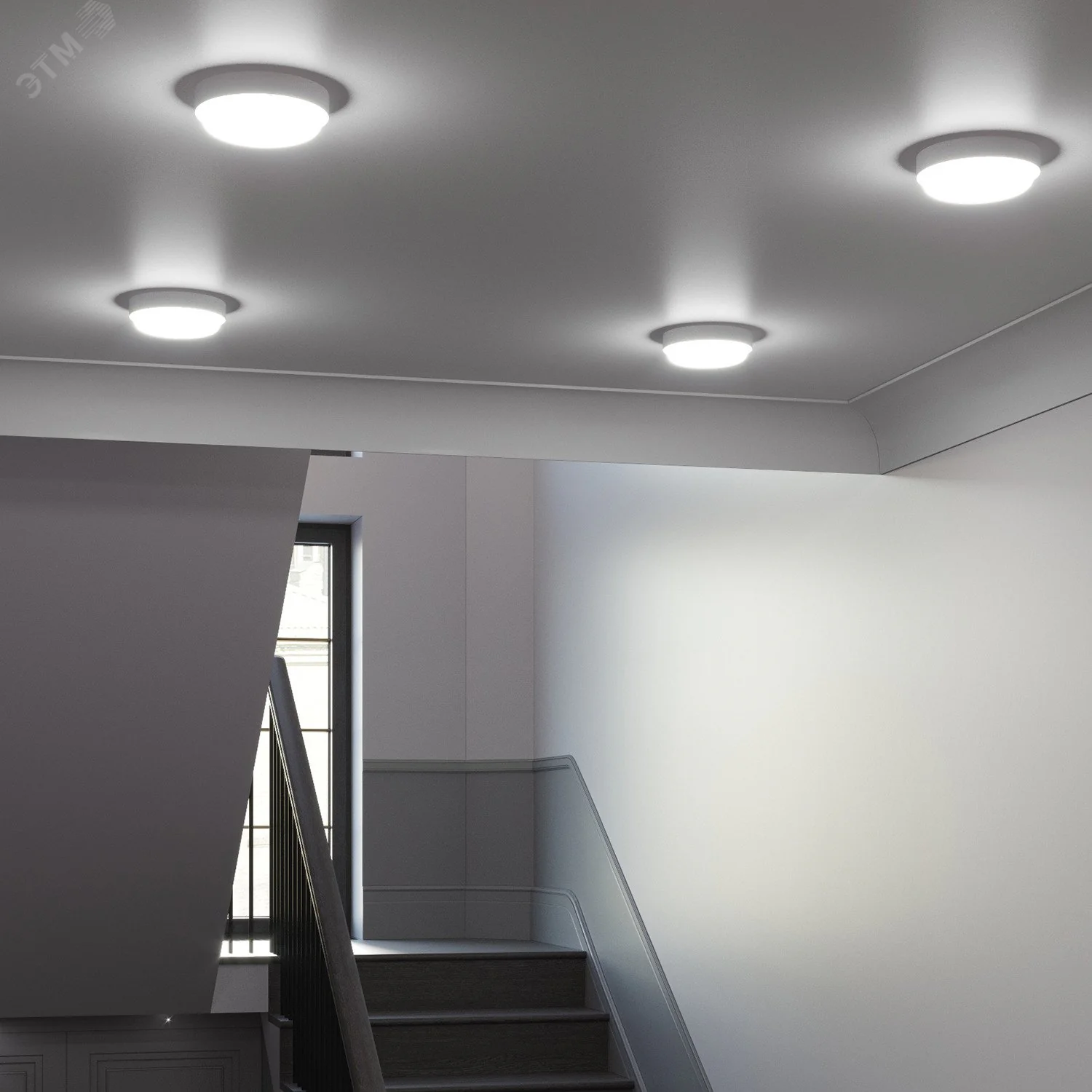 Светильник ЖКХ HALL круг 20W 1560lm 6500K 200-240V IP40 D180*33мм белый LED 1/40 193411320