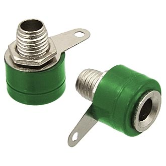 10-0061 AL  GREEN - Гнездо 10-0061 AL зеленый, монтаж на панель