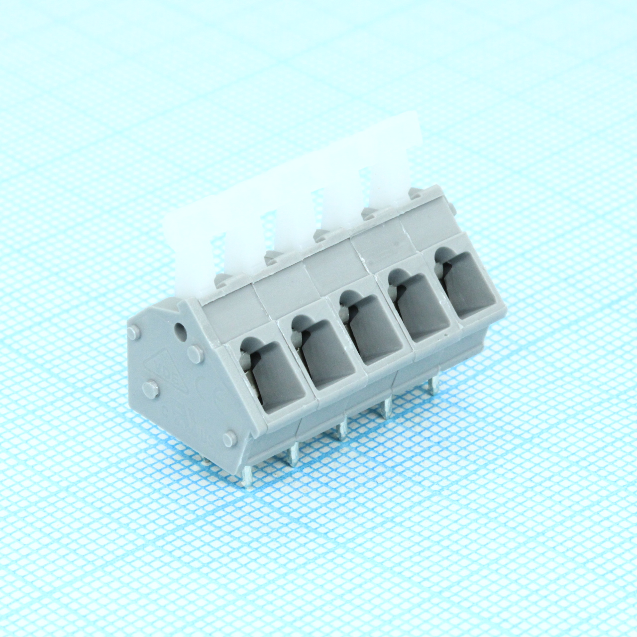 DG243-5.0-05P-11-00A(H) - Пружинный клеммник на печатную плату 5 контактов. Серия DG243-5.0