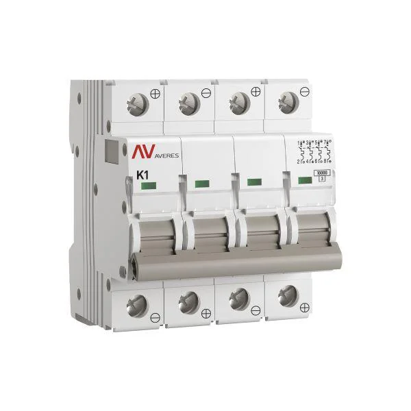 Выключатель автоматический AV-10 DC 4P 1A (K) 10kA AVERES