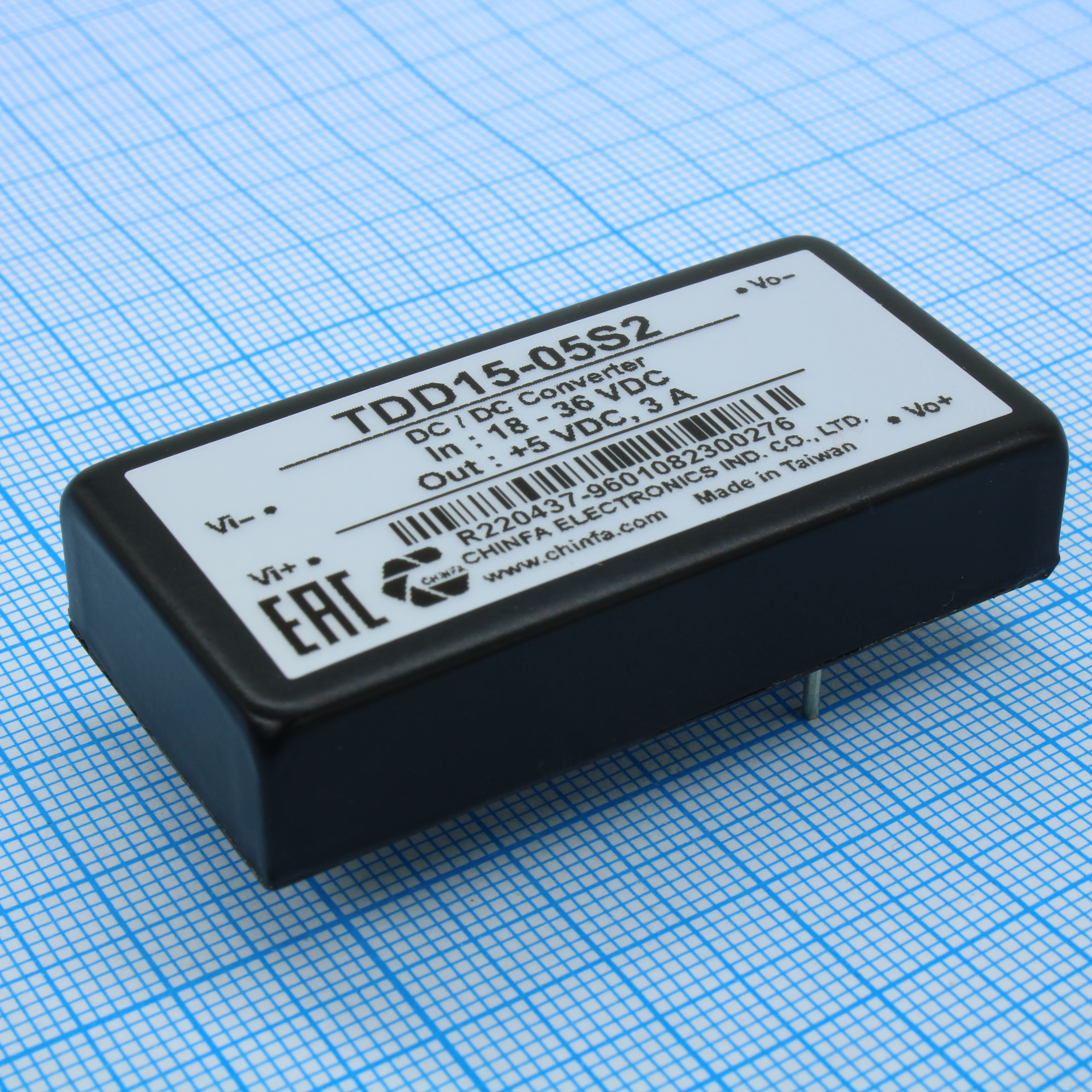 TDD15-05S2 - Преобразователь DC/DC 15Вт вход 18В...36В выход 5В 3А, изоляция 1500В -25°С…+60°С