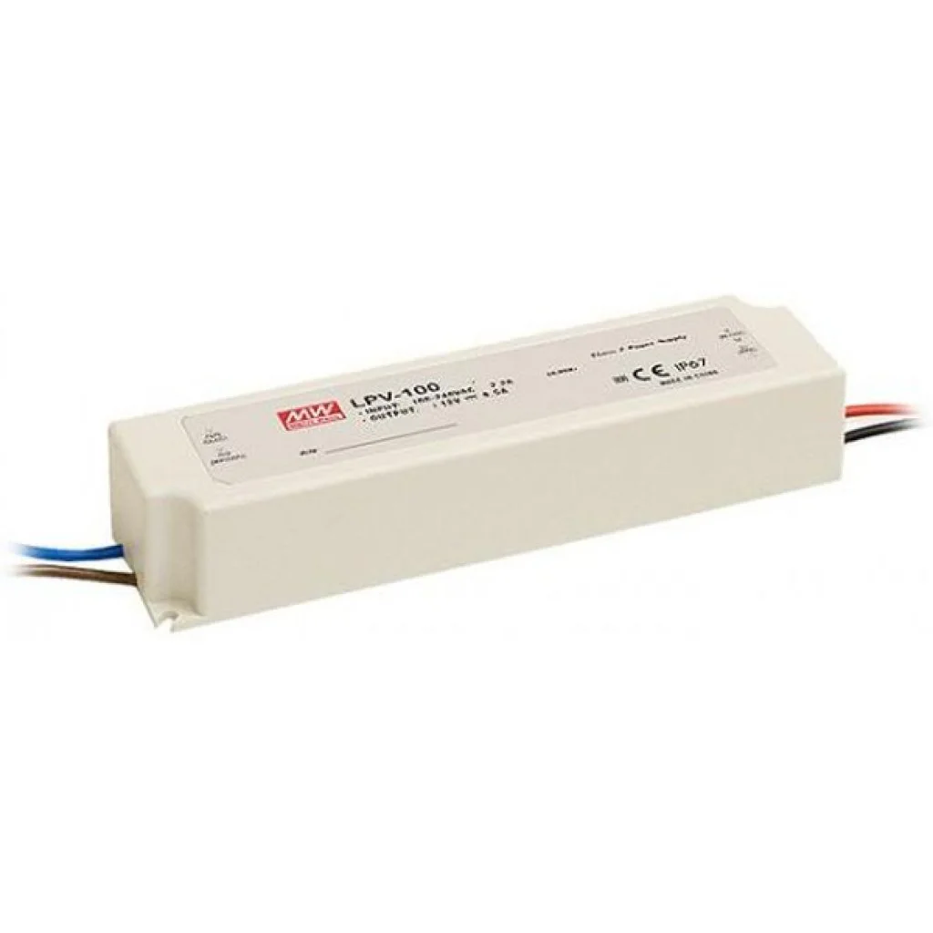 LPV-100-24 - AC-DC, 100.8Вт, IP67, вход 90…264В AC, 47…63Гц /120…370В DC выход 24В/4.2A, изоляция 3000В AC, в кожухе 190х52х37мм, -25…+70°С