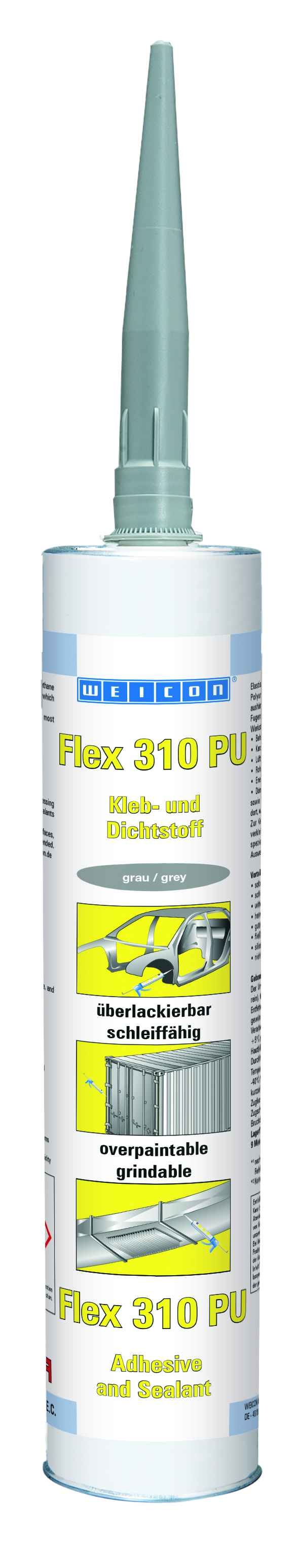 wcn13302310 - 10002573 WEICON Flex 310 Полиуретан серый (300 мл)