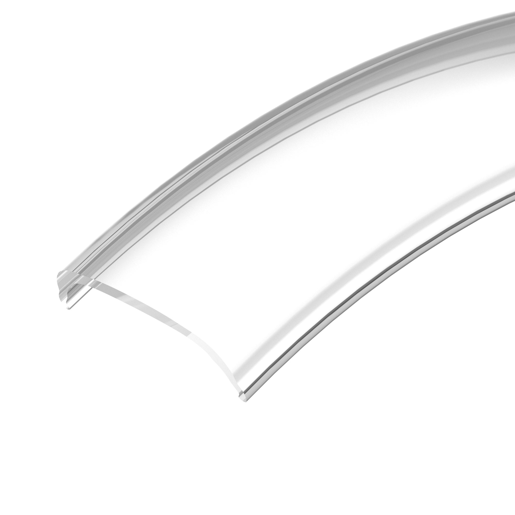 Экран ARH-BENT-W18-2000 Clear 023088 - Прозрачный экран (PC) для профиля ARH-BENT-W18-2000 ANOD. Светопропускание до 95%. Длина 2000мм. Цена за 1м.