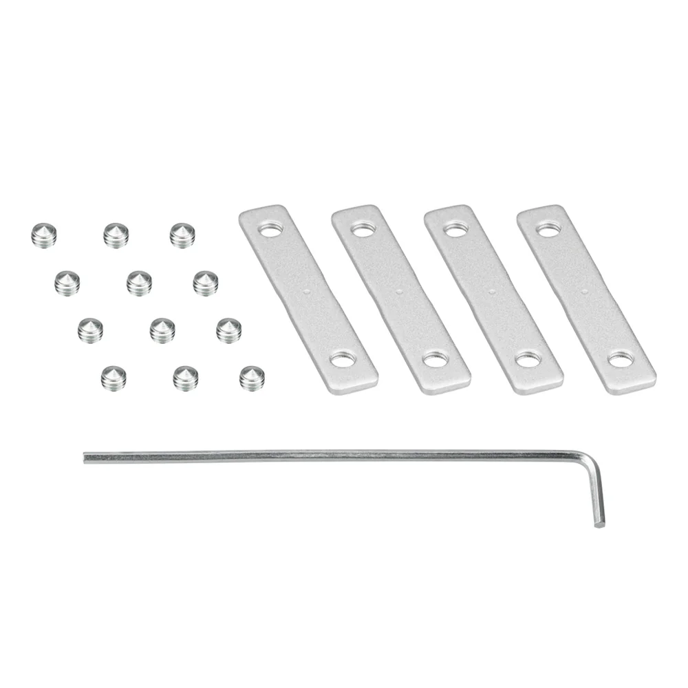 Соединитель профиля S2-LINIA-180 Set 021299 - Прямой коннектор для соединения 2-х отрезков профиля S2-LINIA (55-F/69-F/94-F) и S2-WALL. Установка в паз на профиле. В комплекте: соединитель-4 шт, потайной винт-12 шт, короткий шестигранный ключ 1шт. Цена за