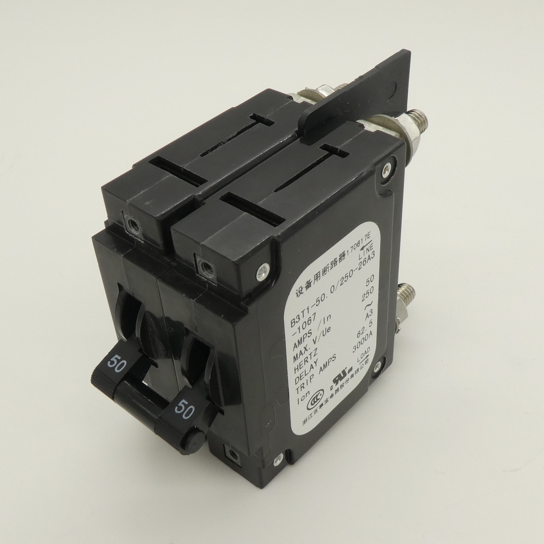 B3T150.0/250-26A3-1067 - гидравлический электромагнитный прерыватель цепи 16A, 1P, 250VAC UL