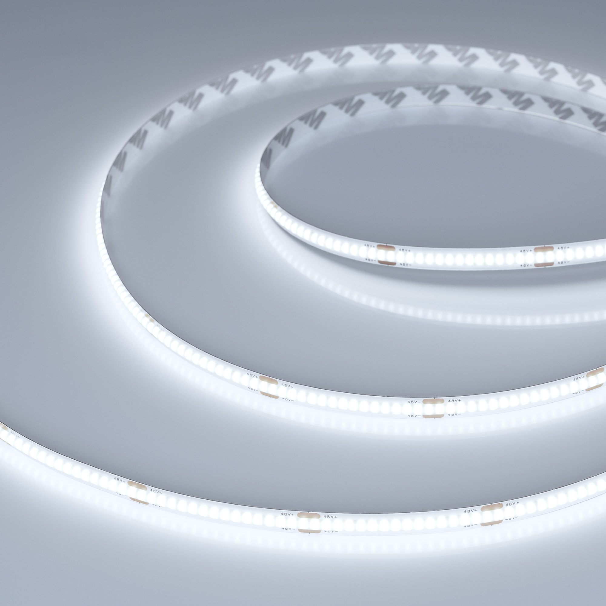 Лента COB-X320-8mm 48V White6000 (8 W/m, IP20, 50m PRO REEL) 043246 - Лента COB (монтажная бобина 50 м) сплошной засветки без видимых светодиодов. Светодиоды CSP 320 шт/м (16000 на 50м). Цвет свечения БЕЛЫЙ 6000K, индекс цветопередачи CRI>90, угол 160°. М