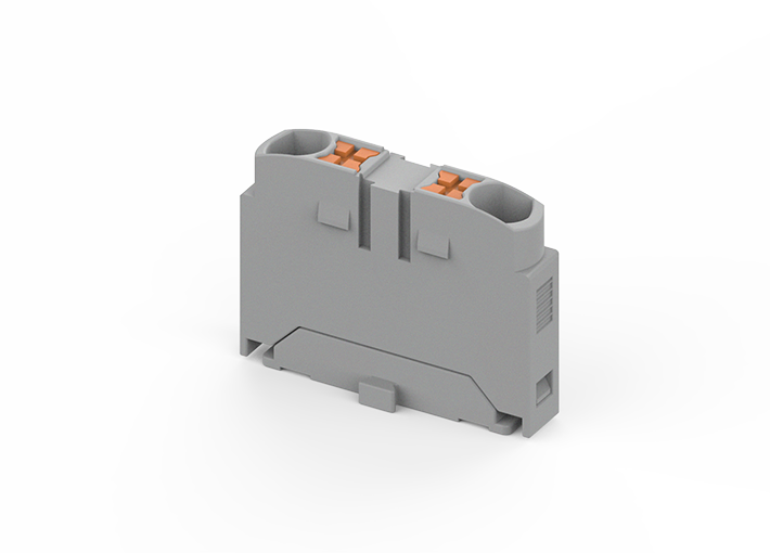 Проходной блок TPA2.5-2-GY - Проходной блок, 2 точки подключения, тип фиксации провода: push-in, номинальное сечение: 2,5 мм кв.,  24A, 450V, цвет: серый