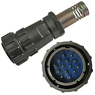 FQ30-14PIN TJ-16 - Кабельная вилка, 14 контактов, пружиный хвостовик под кабель 16мм