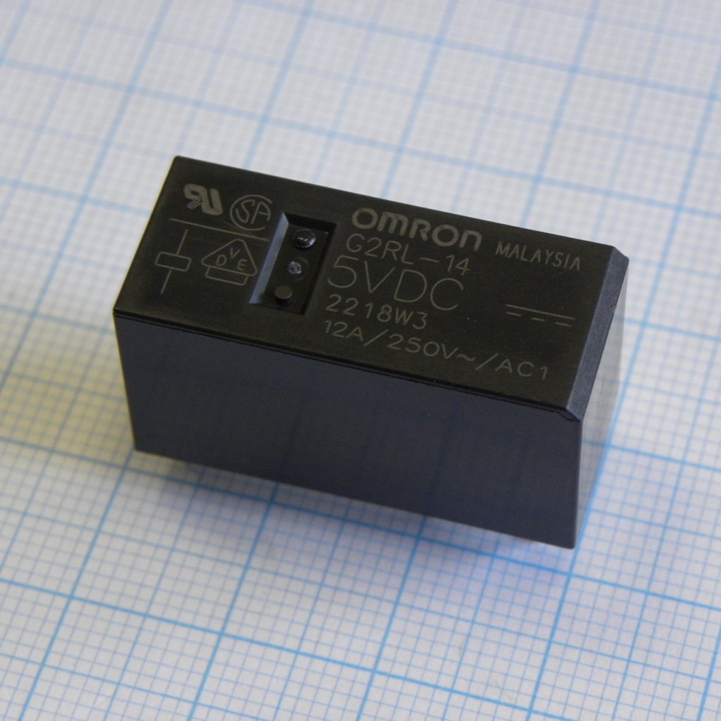 G2RL-14-5DC - Силовое реле катушка 5В 12А SPDT (одна контактная группа-два направления) 29,0x15,7x12,7мм