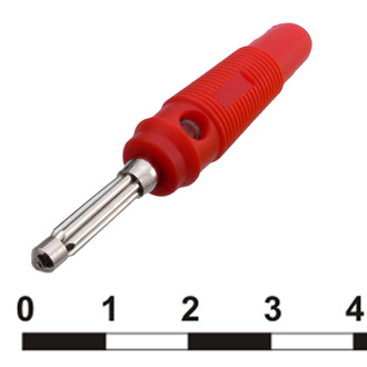 10-0076 RED - Штекер 10-0076 красный, винтовое крепление
