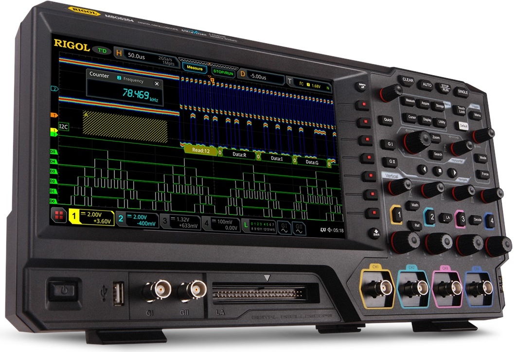 MSO5104 - Настольный цифровой 4-х канальный осциллограф 100 МГц, сенсорный дисплей