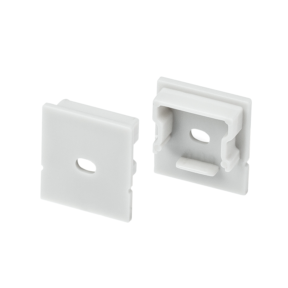 Заглушка ARH-WIDE-H20 Square с отверстием 018879 - Заглушка (с отверстием) для профиля ARH-WIDE-H20 с экраном ARH-WIDE-B-H20-2000 Square. Материал - PVC серый.
