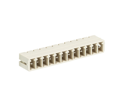 Вилка Wiecon 8813 S / 12 WF - Вилочный разъем, горизонтальный, на плату, с монтажными фланцами, шаг 3,81 мм, 12 полюсов, фиксация на плате пайкой, 250V, 8А, без маркировки, цвет: серый, серия 8813 S WF