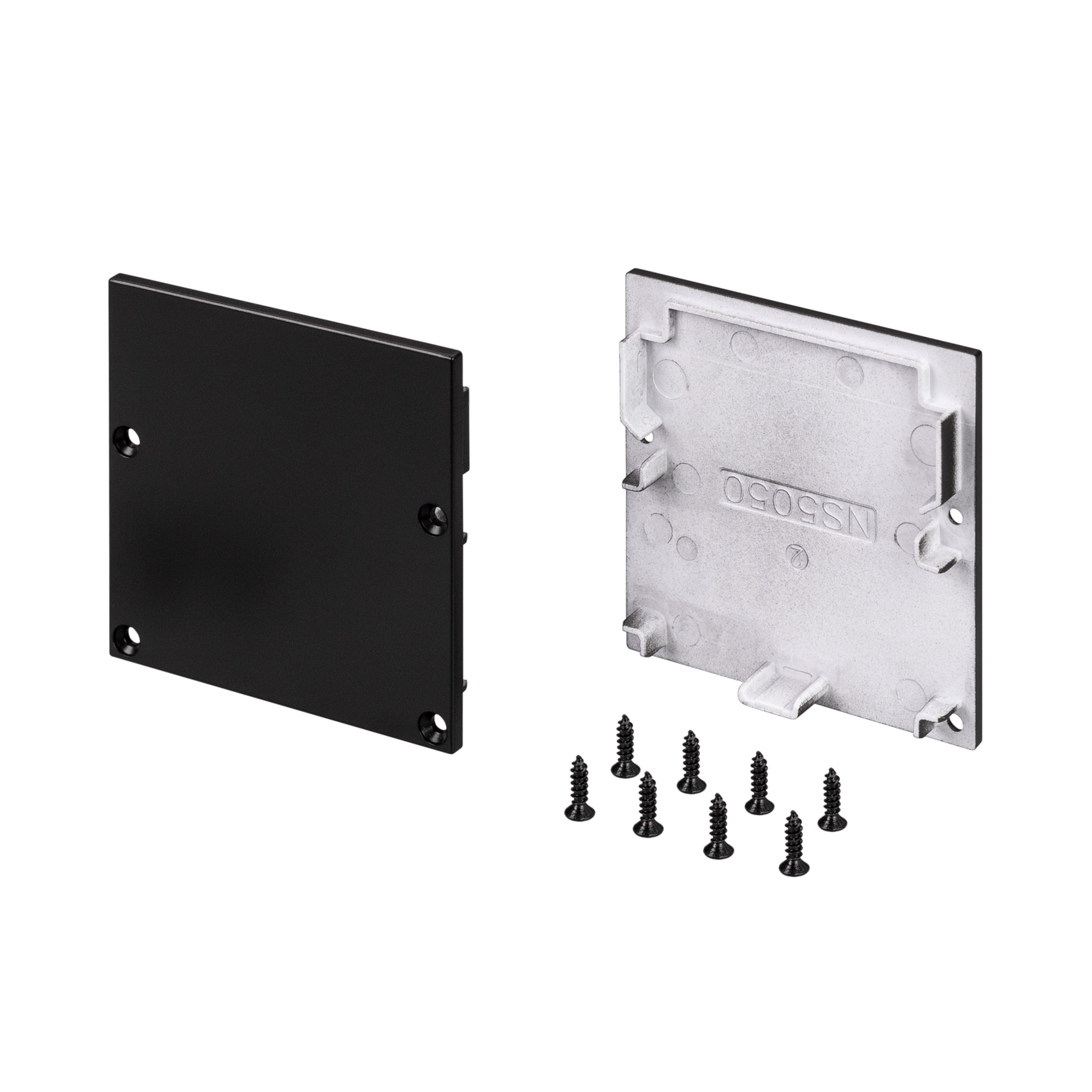 Заглушка SL-LINE-5050-S BLACK 038935 - Пара чёрных заглушек для профиля SL-LINE-5050. В комплекте 2 заглушки, 8 шурупов. Цена за весь комплект.
