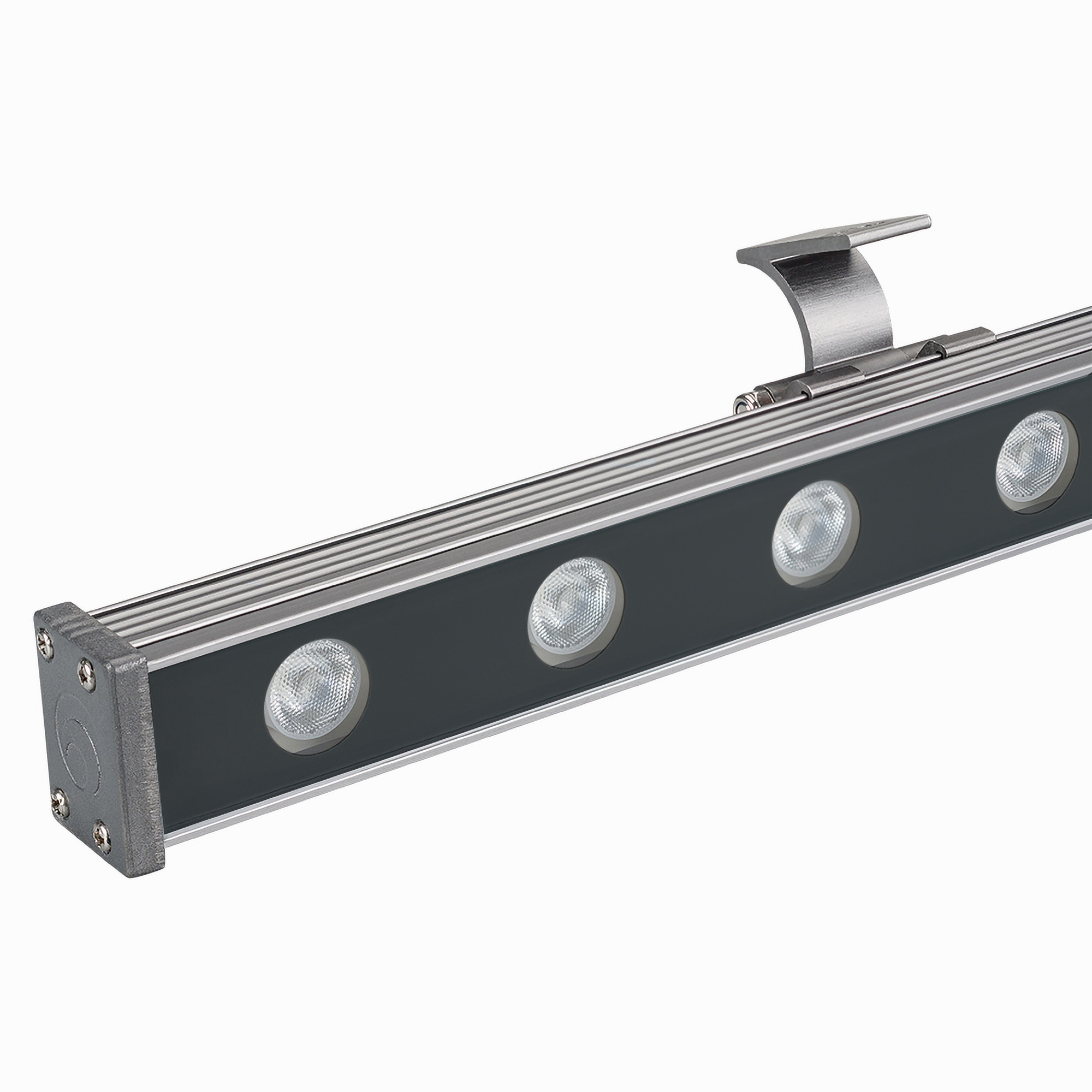 Светодиодный прожектор AR-LINE-1000S-18W-24V RGB (Grey, 30 deg, DMX512) 023623 - Ультратонкий линейный светодиодный прожектор. Мощность 18W, напряжение питания DC 24V. Светодиоды EPILED 18 штук. Цвет светодиодов RGB, управление по протоколу DMX512, угол р