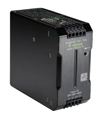 Блок питания WIPOS PS3 24-10 - Источник питания, трехфазный, 24 V / 10 A, 240 W; диапазон входных напряжений: 320 – 576 V AC, 450 – 810 V DC; габариты (мм): ширина x высота x глубина: 60 x 125 x 150; вес 1,0 кг; монтаж: на DIN рейку, температура окружающе