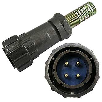 FQ24-4PIN TJ-12 - Кабельная вилка, 4 контакта, пружиный хвостовик под кабель 12мм