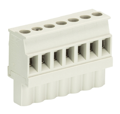 Розетка Wiecon 8213 B / 7 VL OB - Розеточный разъем, прямой, на кабель, шаг 5,08 мм, 7 полюсов, номинальное сечение: 2,5 мм кв., винтовая фиксация провода, 400V, 12А, без маркировки, цвет: серый, серия 8213 B VL