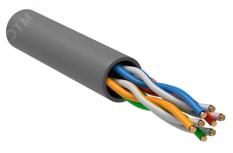 Витая пара U/UTP 5E 4х2х24AWG PVC серый (305м РФ/Т LC1-C5E04-111-T-R