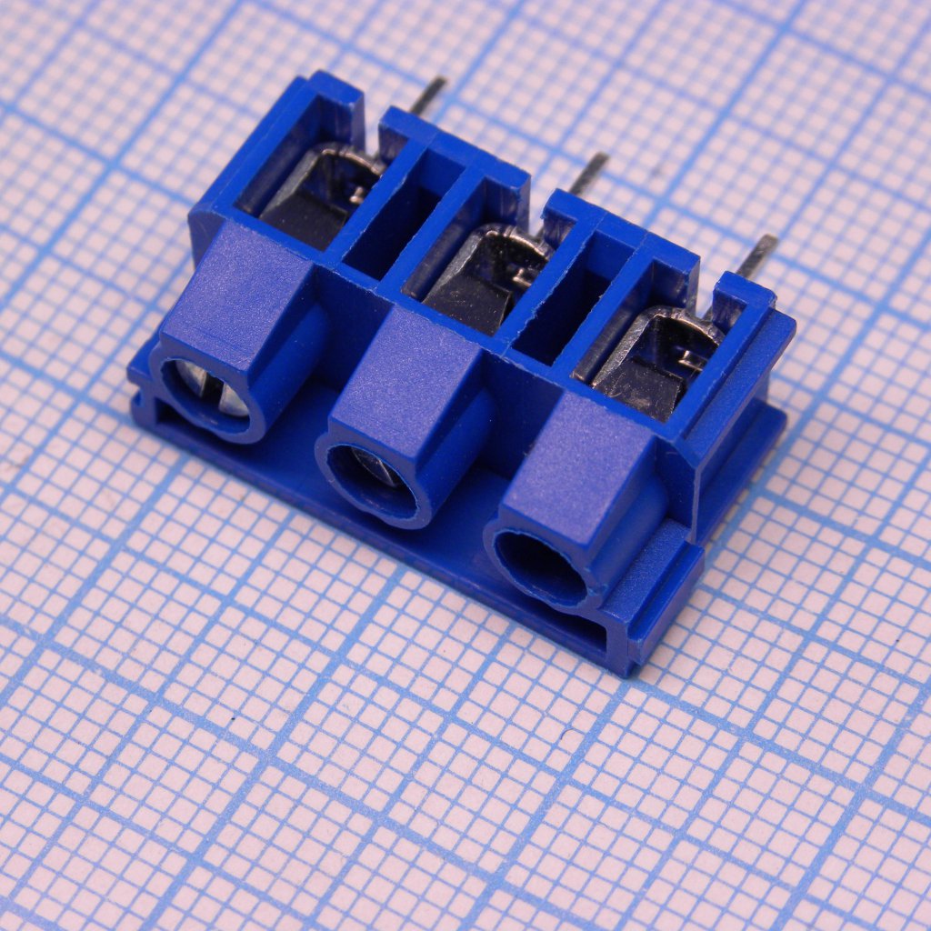 DG365-7.5-03P-12-00A(H) - Винтовой клеммный блок с защитой провода, 3 контакта. Серия DG365-7.5