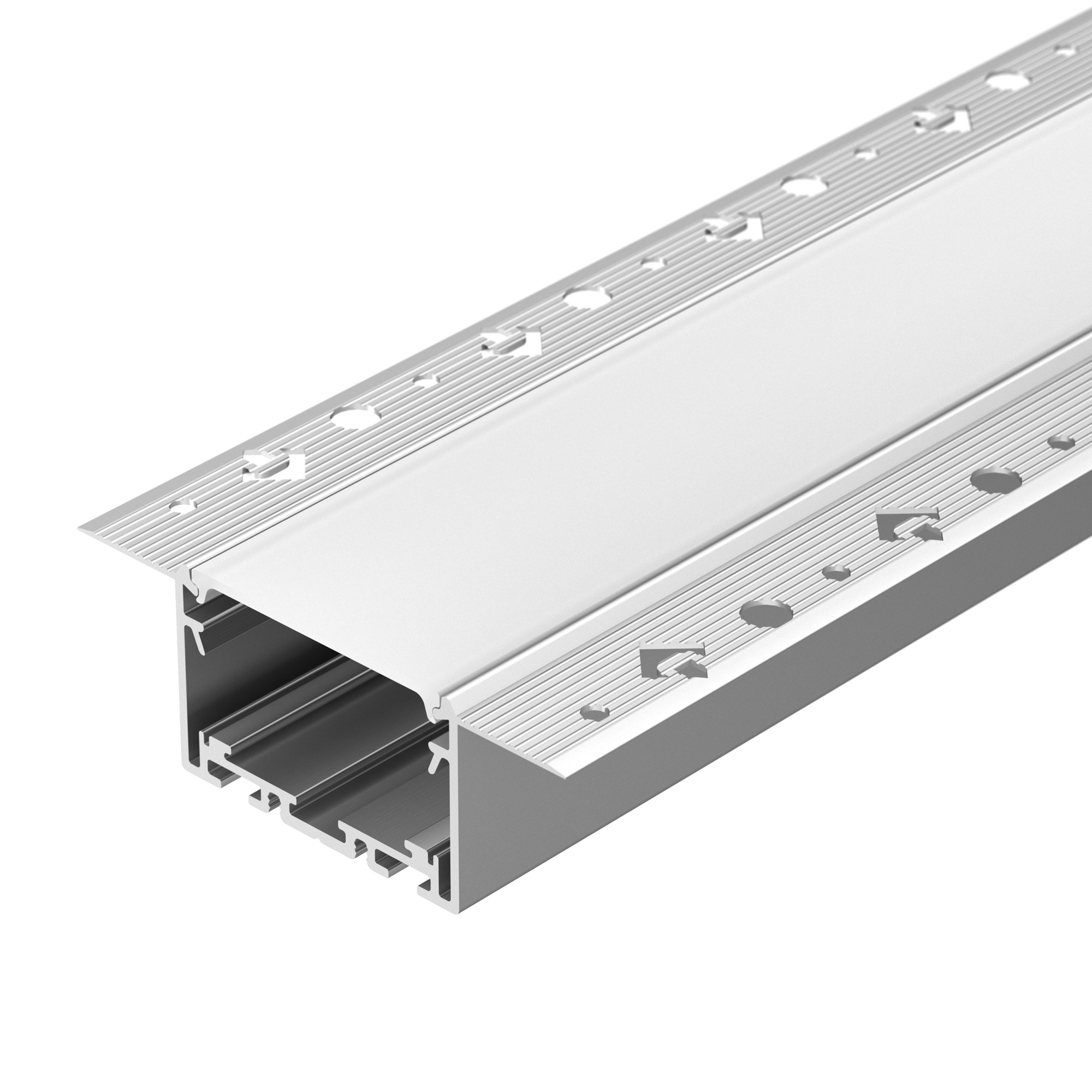 Профиль SL-LINIA55-FANTOM-2500 SEAMLESS ANOD 029507 - Алюминиевый анодированный профиль для светодиодных лент и линеек. Для использования с гибким экраном SL-Seamless (поставляется в рулонах). Габаритные размеры (LхWхH): 2500x95x35 мм, паз для установки 5