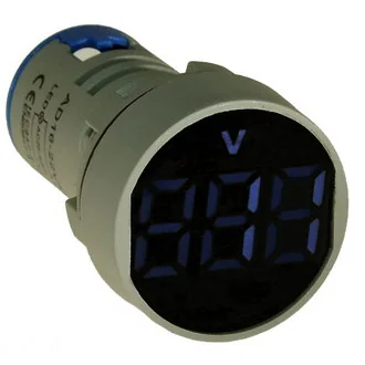 DMS-104 - Цифровой LED вольтметр AC 20-500В, синий, установка на панель в отв d=22мм