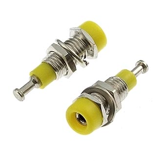 Z008 2MM PANEL JACK YELLOW - Гнездо Z008 2 мм на панель jack желтый, на панель под пайку