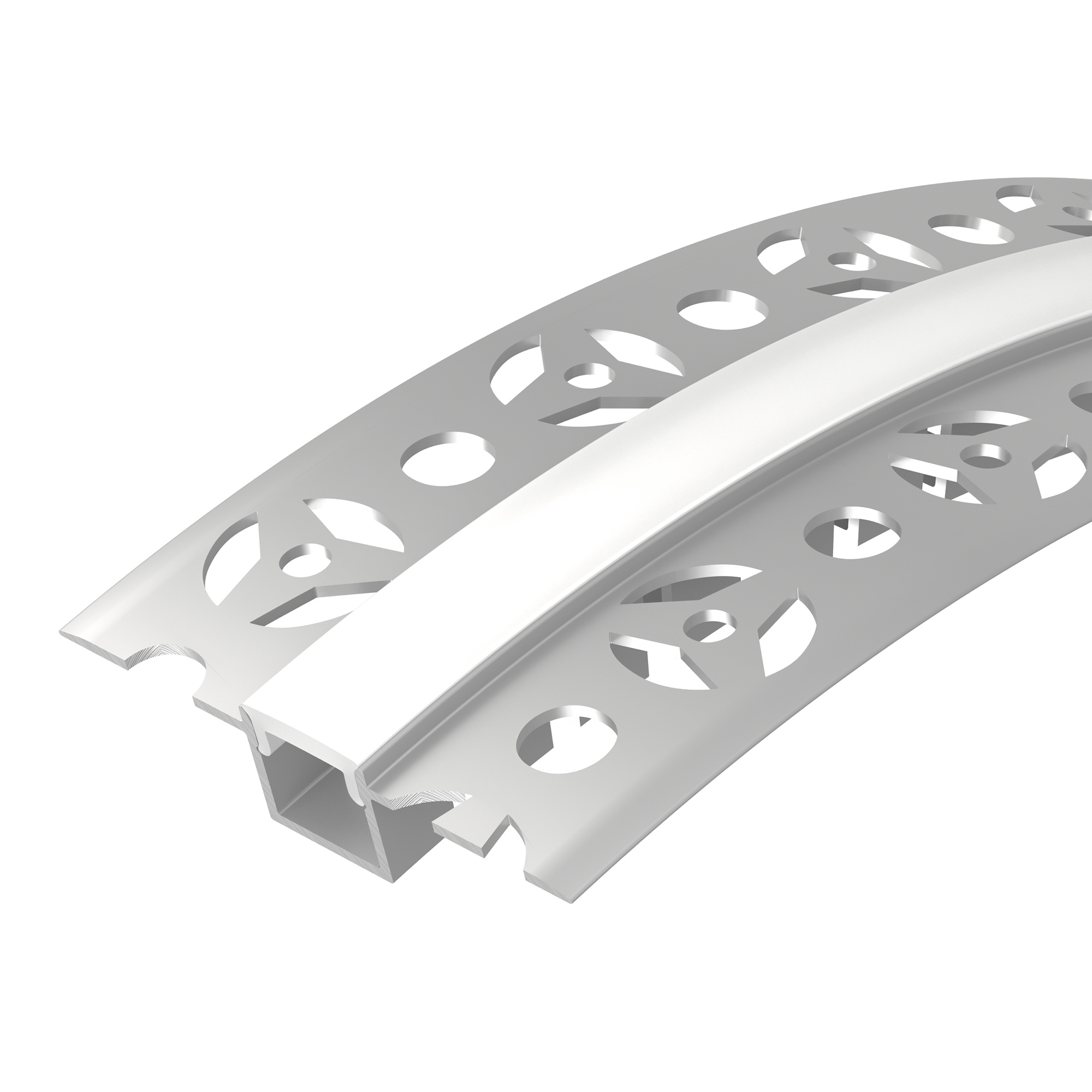 Профиль FANTOM-BENT-W12-TOP-2000 ANOD 040327 - Алюминиевый встраиваемый гибкий профиль для светодиодных лент и линеек. Изгиб вверх/вниз. Габаритные размеры (LхWхH): 2000х52,8х11,8 мм. Ширина площадки для ленты 10,6 мм. Экраны, заглушки и другие аксессуары