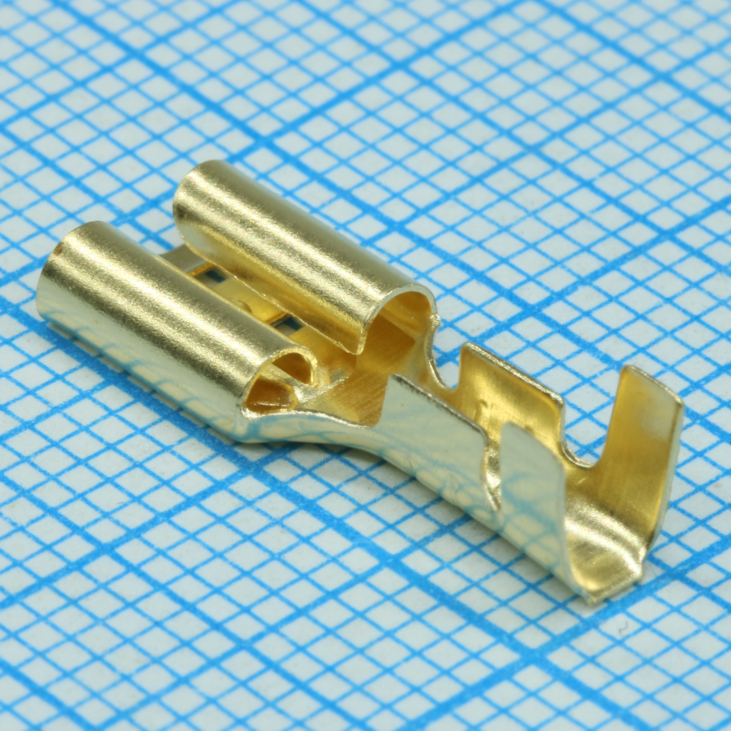 РП-М 2.5-(6.3) - Разъем плоский под двойной обжим, неизолированный (мама) сечение 0.75-2.5 мм2