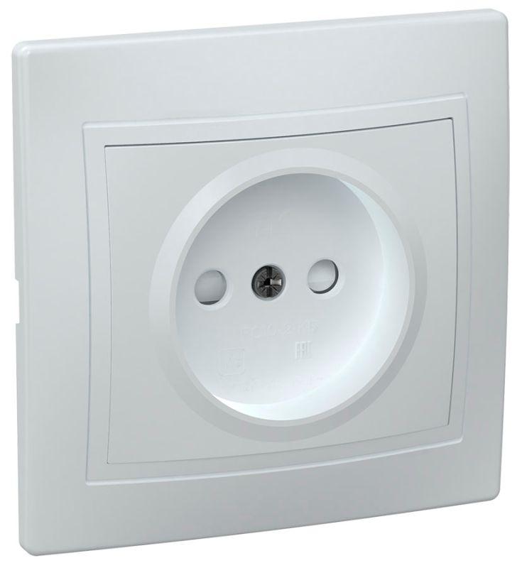 РСш10-2-КБ Розетка 1местн. без з/к с защ.штор. 10А КВАРТА (белый) ERK10-K01-10-DM