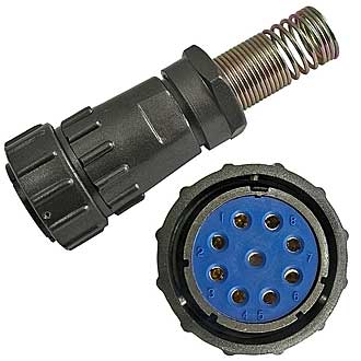FQ30-9PIN TK-16 - Кабельная розетка, 9 контактов, пружиный хвостовик под кабель 16мм