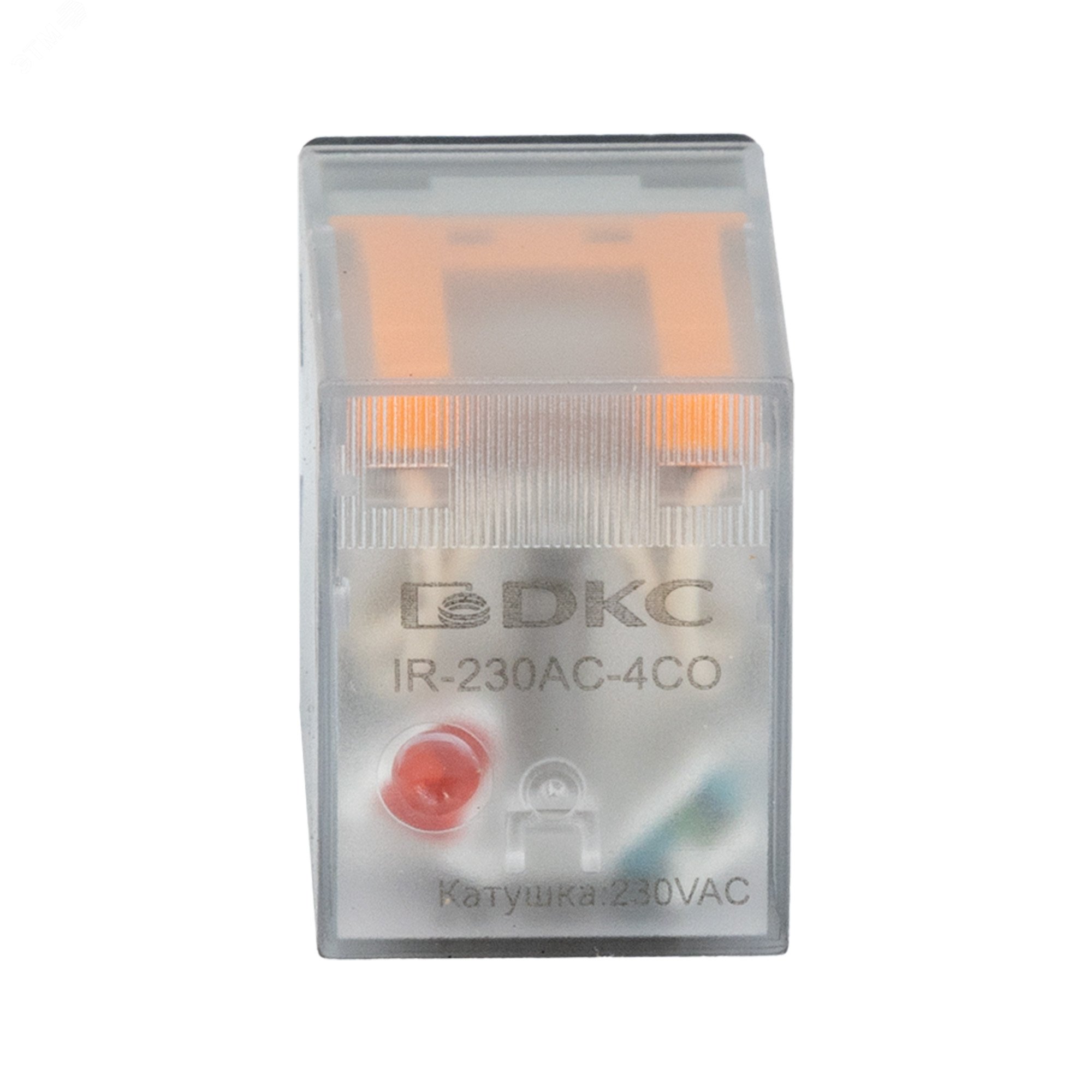 Реле миниатюрное промышленное общего назначения, герметичное IP62, 4CO,ком. ток 5А, AgSnO, напряжение 230V AC, опция: светодиод IR-230AC-4CO
